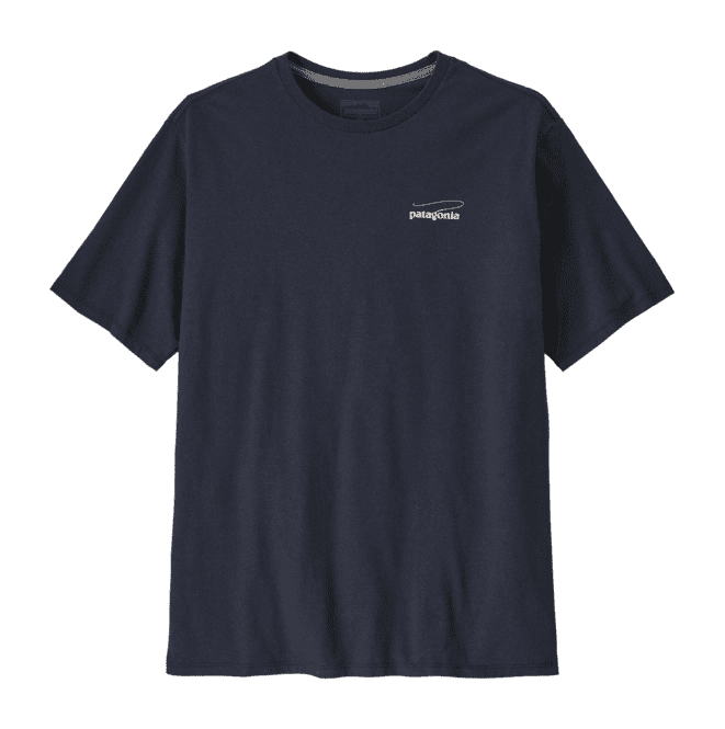Patagonia Mens Casting Logo T Shirt Smoulder Blue