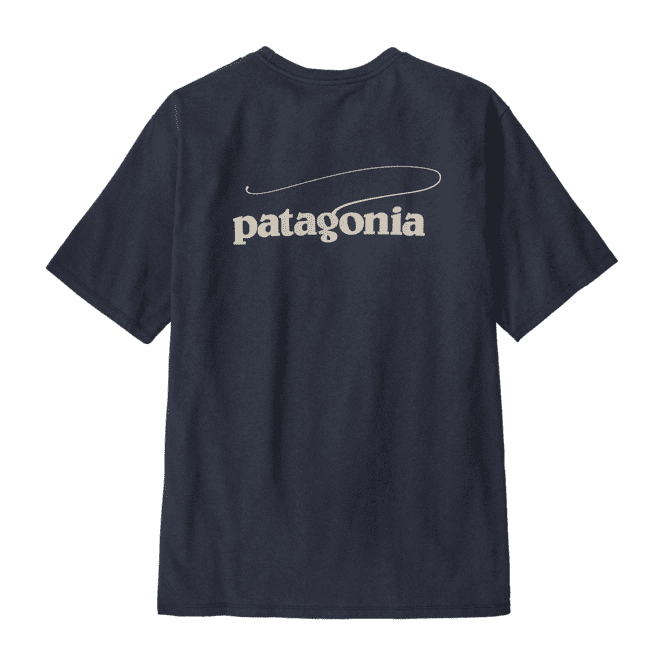 Patagonia Mens Casting Logo T Shirt Smoulder Blue - Image 2