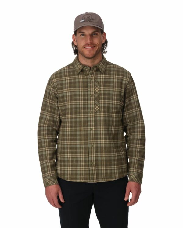 Simms Coldweather Shacket Schooner Plaid Loden - Image 2