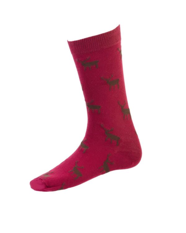 Cotton Stag Sock Burgundy