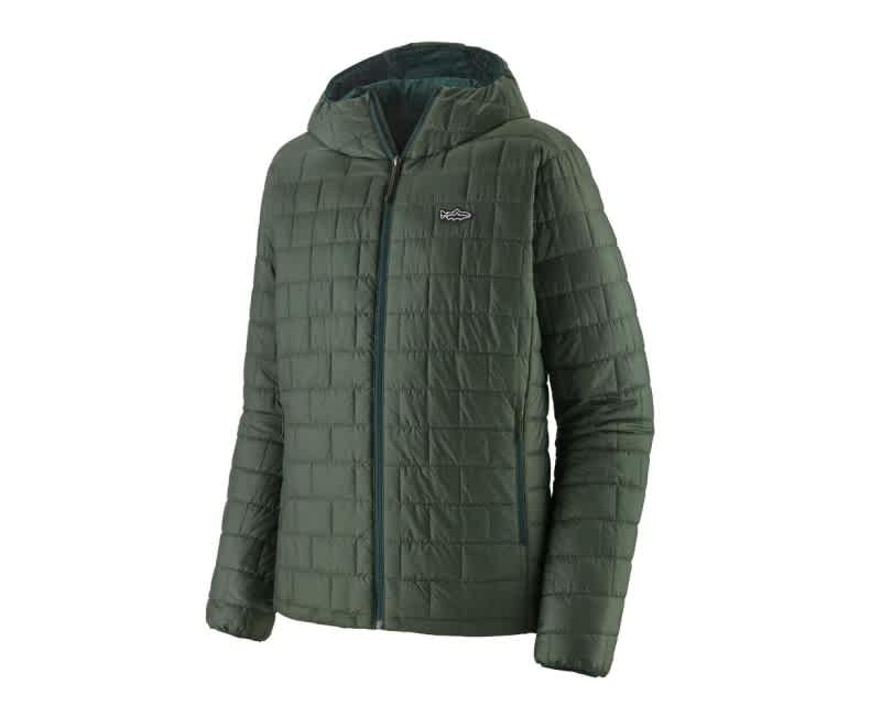 Patagonia Men's Nano Puff Fitz Roy Trout Hoody Old Growth Green