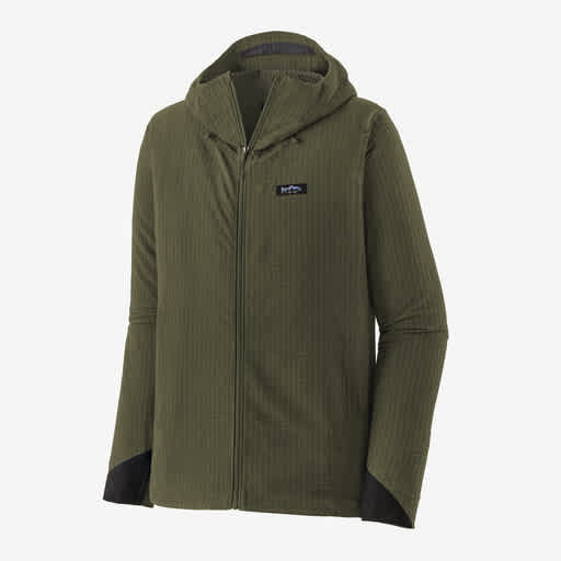 Patagonia Mens R1 Techface Fitz Roy Trout Hoody Basin Green