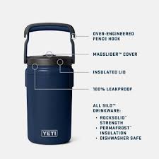 Yeti Silo 40 oz 1.18L Jug Straw Cap and Magslider Navy