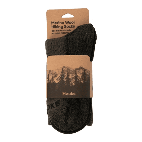 Hook'e Merino Wool Hiking Socks in Burnt Olive and Black - Image 3