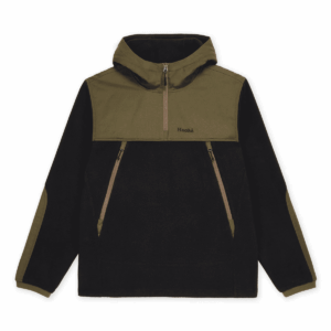 Hook'e Men's Tech Fleece Hoodie in Black and Dark Olive