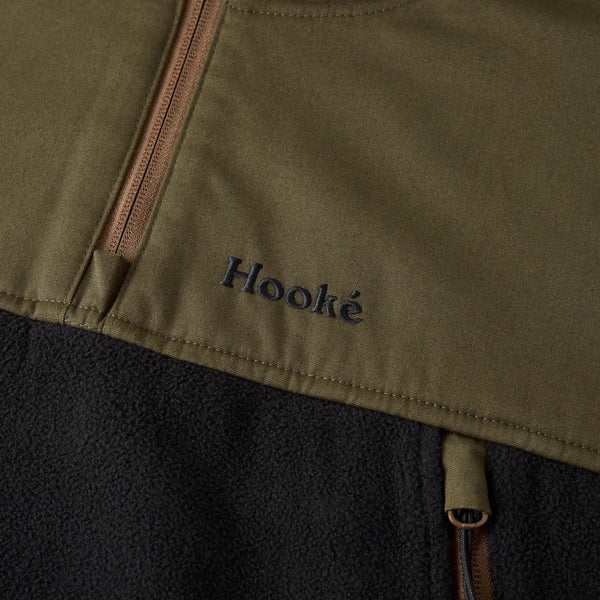 Hook'e Men's Tech Fleece Hoodie in Black and Dark Olive - Image 4
