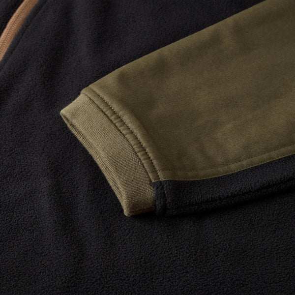 Hook'e Men's Tech Fleece Hoodie in Black and Dark Olive - Image 6