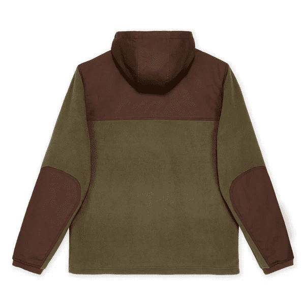 Hook'e Men's Tech Fleece Hoodie in Dark Olive and Brown - Image 2