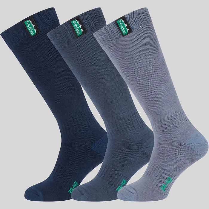 Ridgeline Cotton Sock Full Length 3 Pack Navy Multi