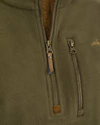Alternative view of Harehill Varden Sporting 1/4 Zip Fleece in Cedar